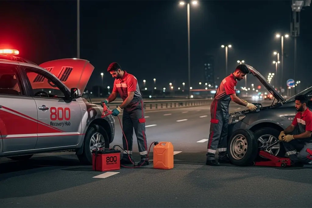 Roadside assistance service providing quick help for flat tires, breakdowns, and other vehicle emergencies.