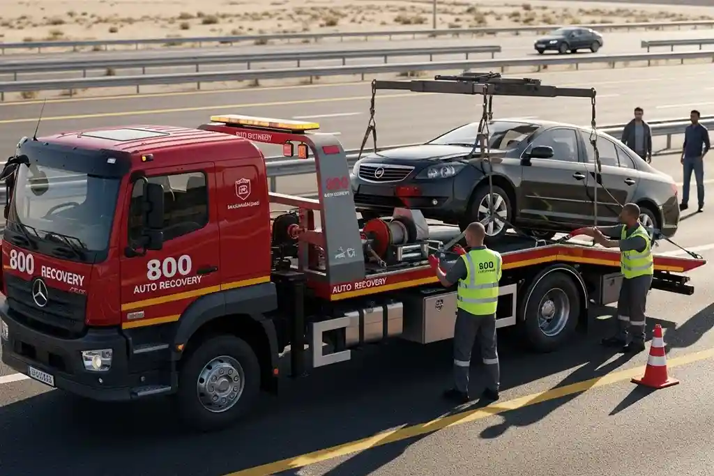 Emergency car breakdown recovery service providing immediate assistance for stranded vehicles