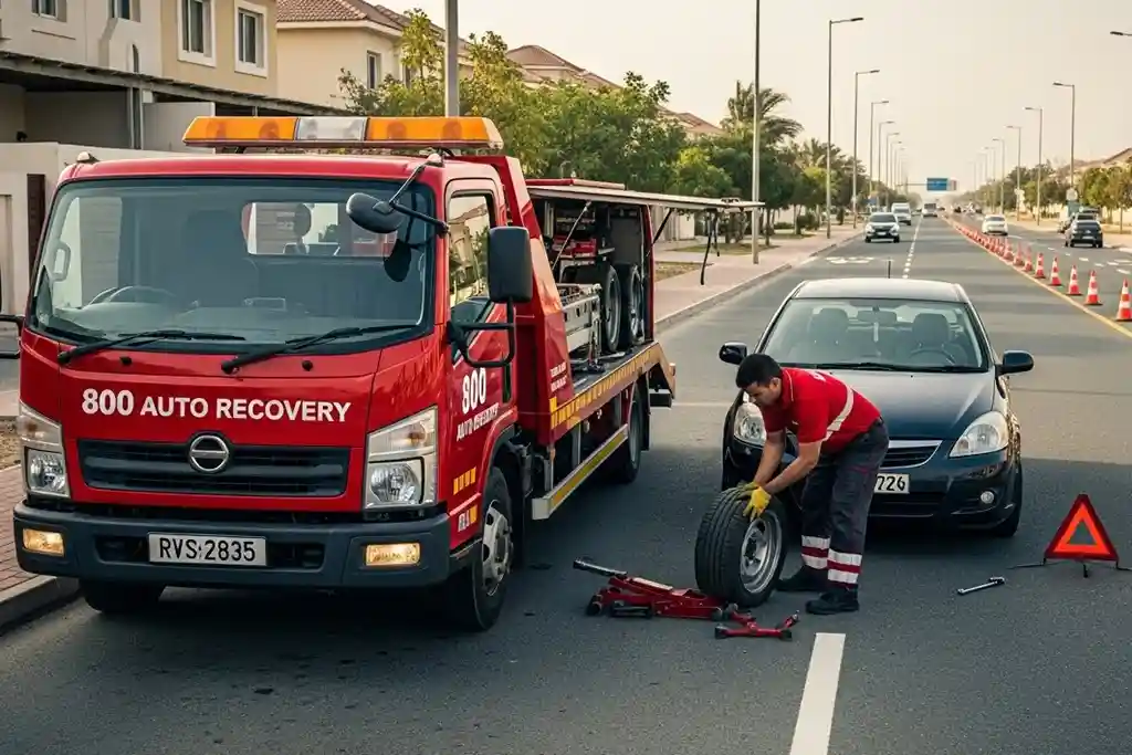 Flat tire repair service providing quick and efficient roadside assistance for tire issues.
