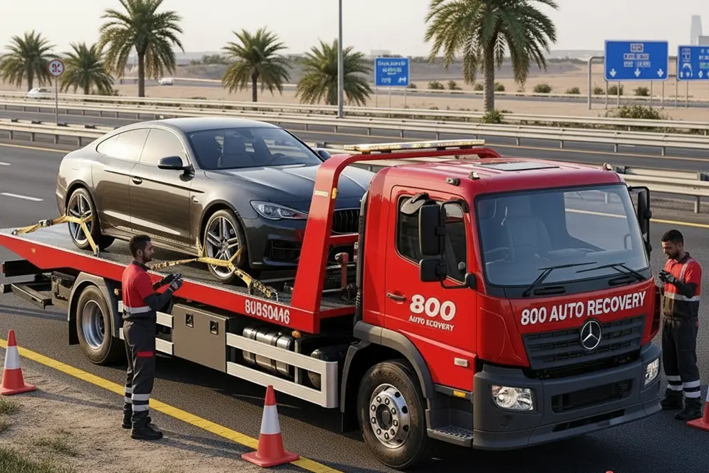 Long-distance car towing service ensuring secure and efficient vehicle transport over long distances.