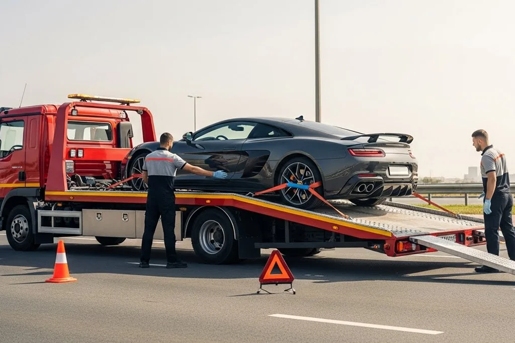 Professional luxury and sports car recovery ensuring safe, damage-free transport for high-performance vehicles